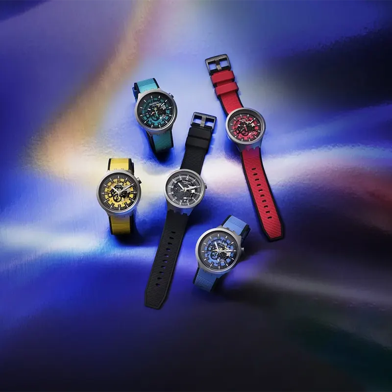 Swatch Big Bold Irony Azur Casual Blue Unisex Watch- SB07S106